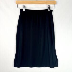 Vintage 90s A. Byer Black Slinky Elastic Waist Pencil Skirt S